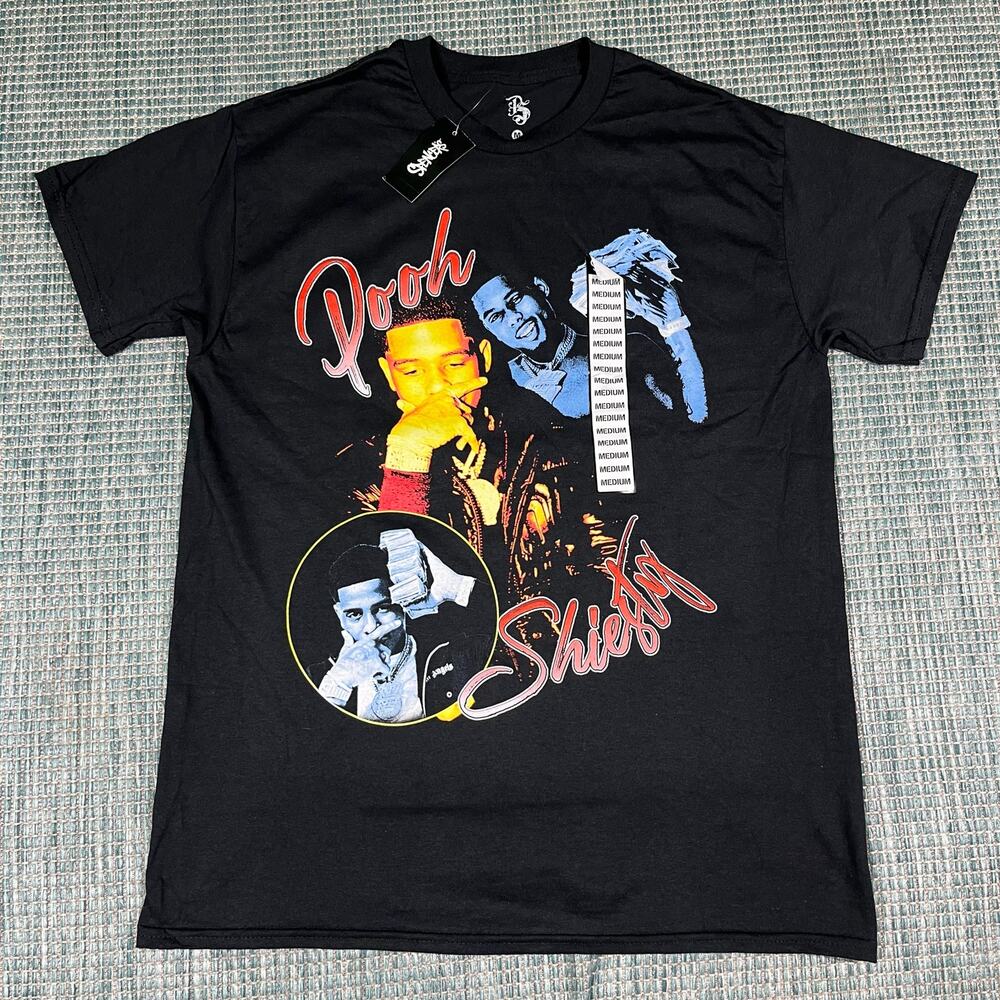 Pooh Shiesty Black Graphic Print T Shirt Adult Sz M New‎